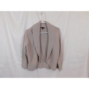 Anne Klein Women's Soft Beige Open Front 3/4 Sleeve Sweater Cardigan Small